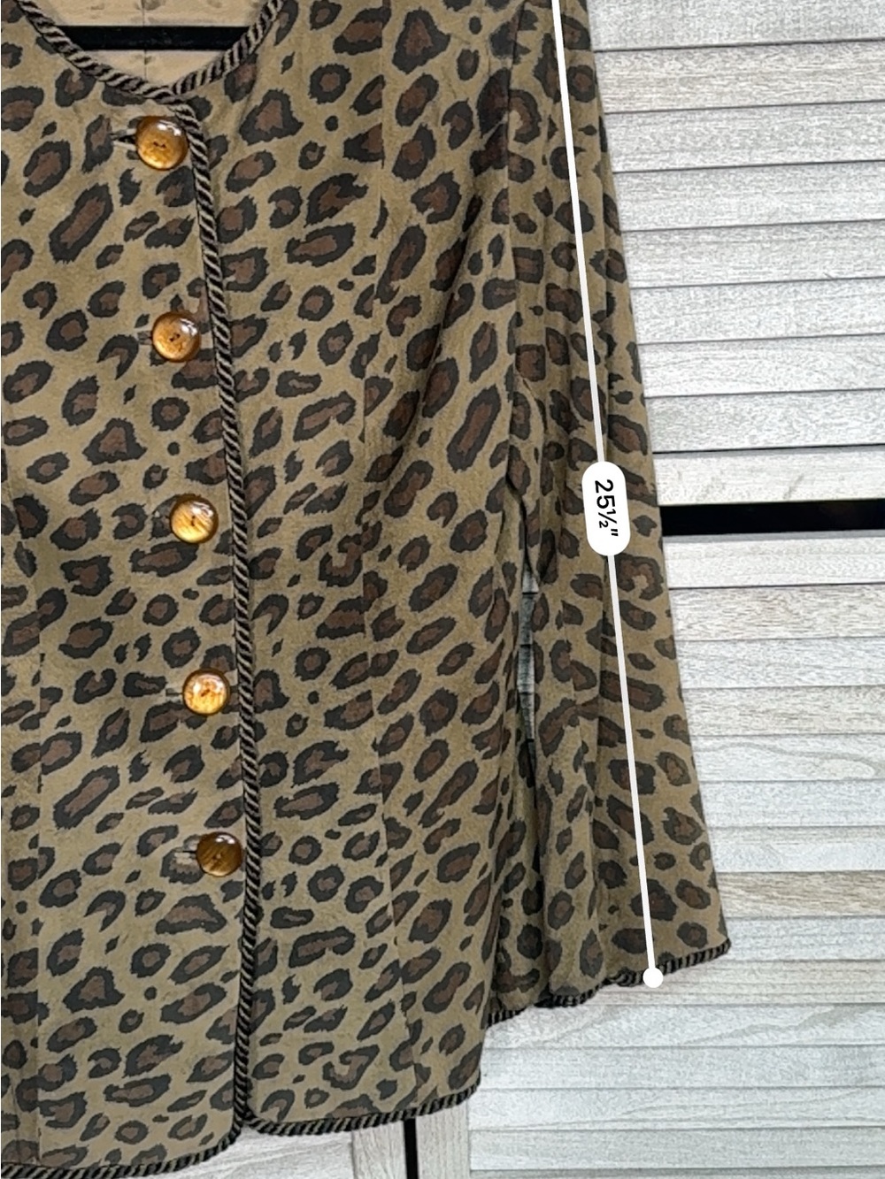 Carlisle 100% Suede Leopard Jacket Rope Trim Sz 14 MobWife Vintage Glam - Picture 11 of 11